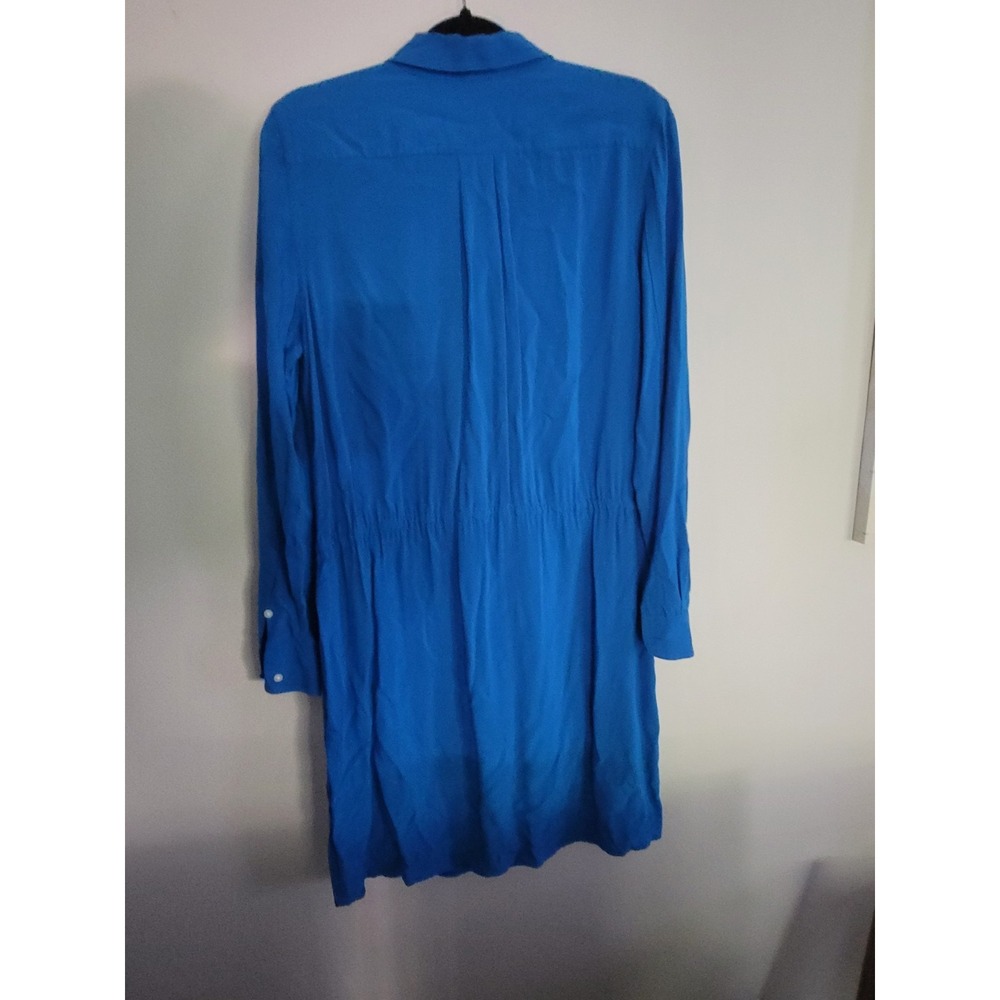 Lauren Ralph Lauren Dress 10P Blue Shirt Dress Drawstring Waist Career Petite - Picture 7 of 7